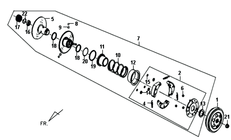 Frizione - Scatola frizione Sym Fiddle II (BK-7C) grigio ferro