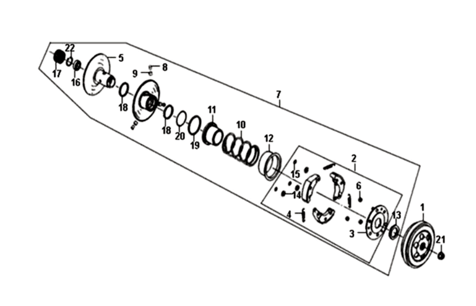 Frizione - Scatola frizione Sym Fiddle II Euro 4 (WH-006) bianca