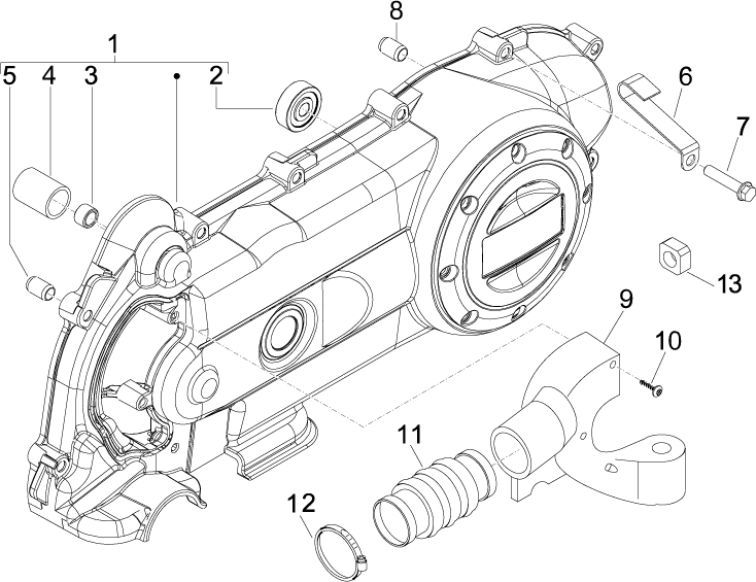 Coperchio carter Vespa LXV 4 tempi 2V 25km/h