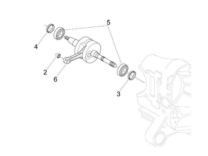 Albero motore Vespa Primavera 50 2 tempi AC