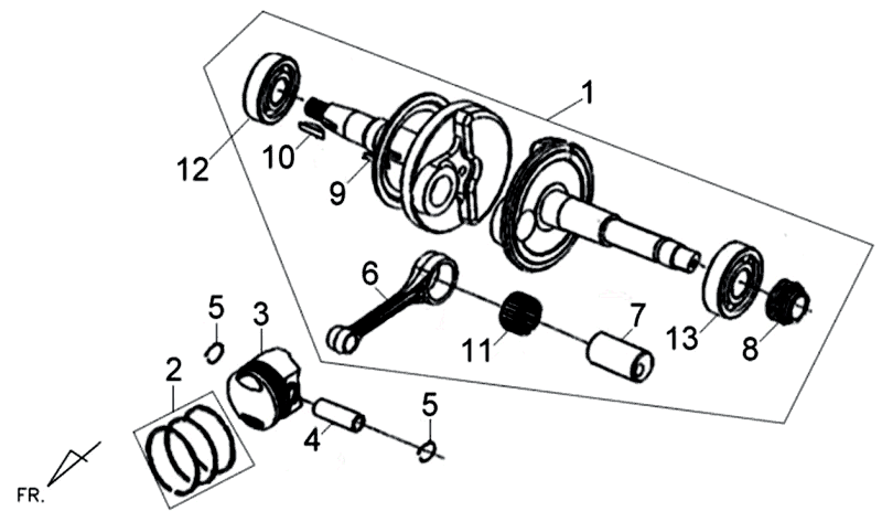 Albero motore Sym Jet 4 (R086) rosso