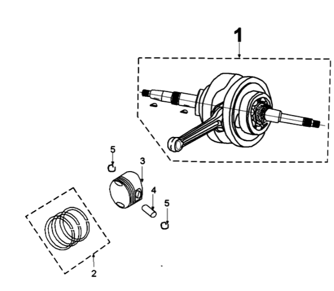 Krukas en cilinder Peugeot Tweet 125 V E3 2013-2017