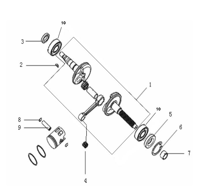 Albero motore - Piston Generic Ideo 50 2 tempi 2010 blu