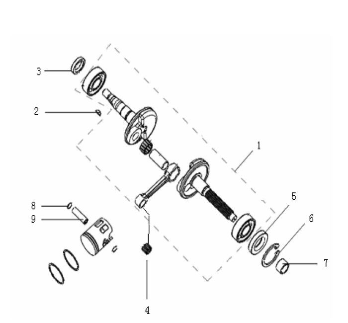 Albero motore - Pistone Generic Xor Stroke 50 2 tempi 2009