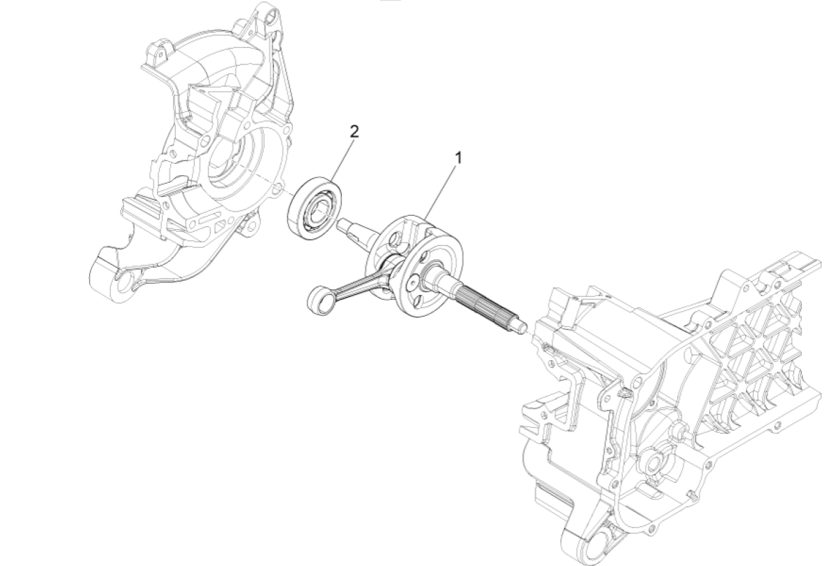 Albero motore Vespa Sprint 50 4 tempi IGET 3V Euro 5