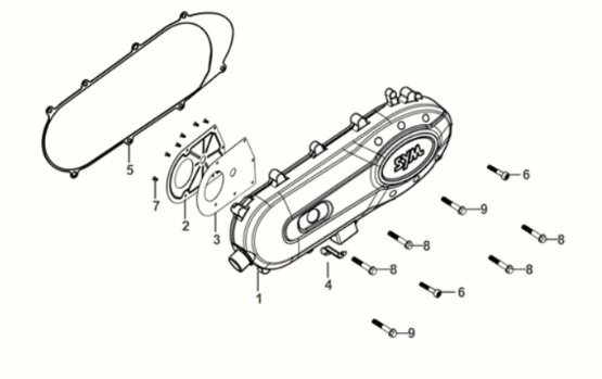 Coperchio carter L. Sym Mio 50I E5