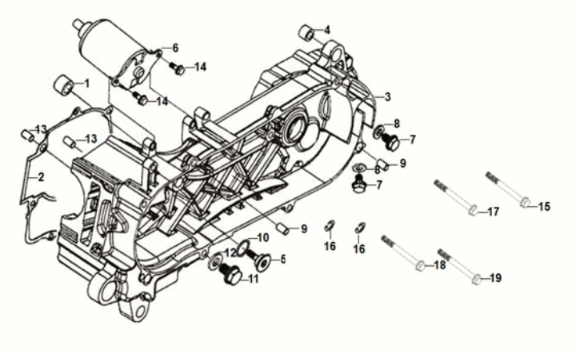 L. crank case Sym Fiddle IV 125i AC CBS E5 2020-2021