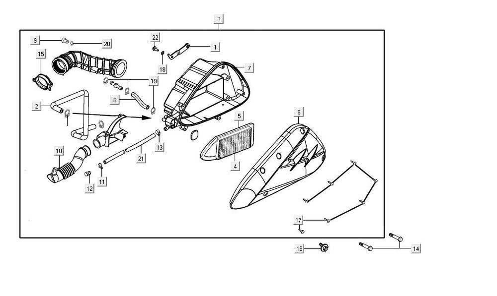 Filtro aria Kymco Agility 16+ 125 in argento metallizzato opaco