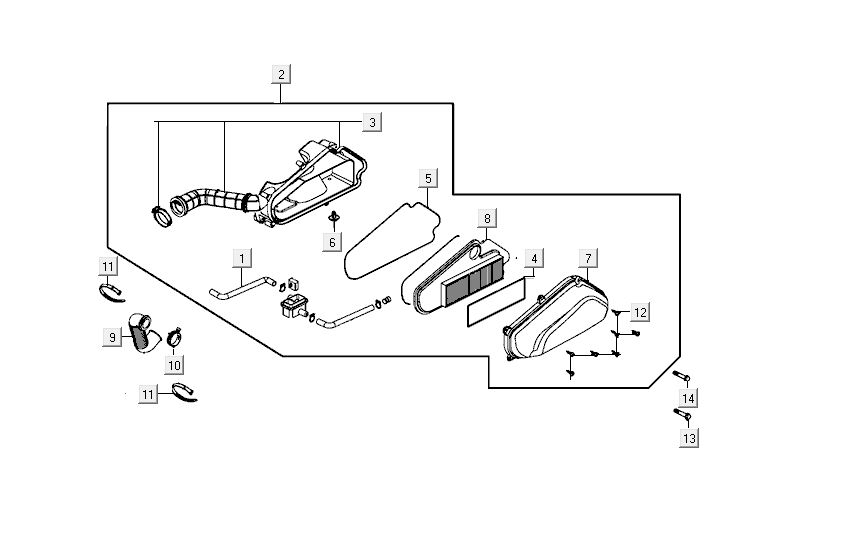 Filtro aria nero Kymco Carry 4 tempi