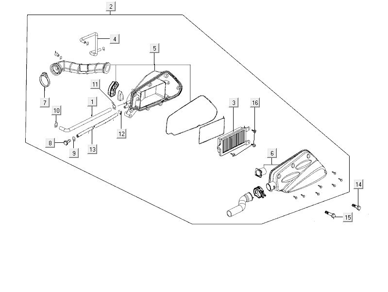 Filtro aria bianco Kymco City 16' 4 tempi