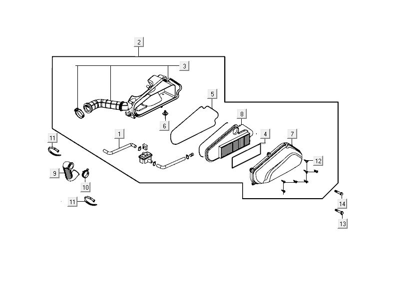 Filtro aria bianco a 4 tempi Kymco Delivery