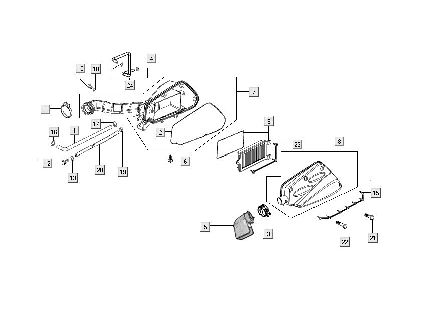 Filtro aria bianco Kymco People S 50 4 tempi