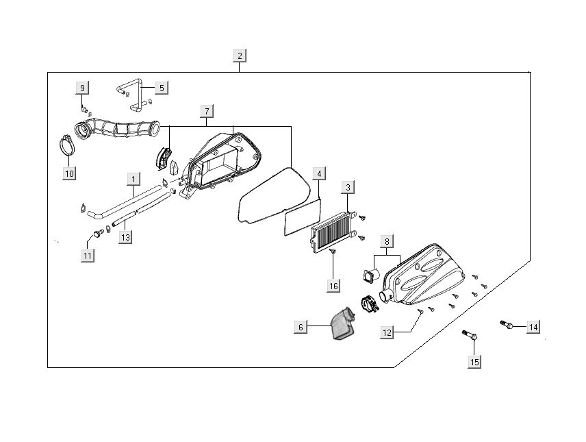 Filtro aria blu Kymco Super8 Street 50 4 tempi