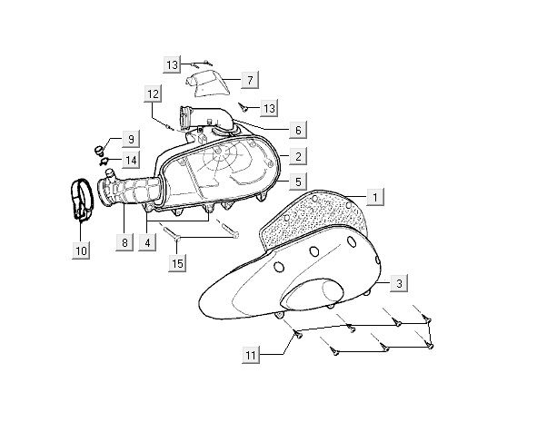 Filtro aria Kymco Vitality 50 2 tempi AC argento perlato