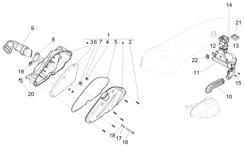 Filtro aria Piaggio Fly 125 IE 4 tempi 3V Euro 3