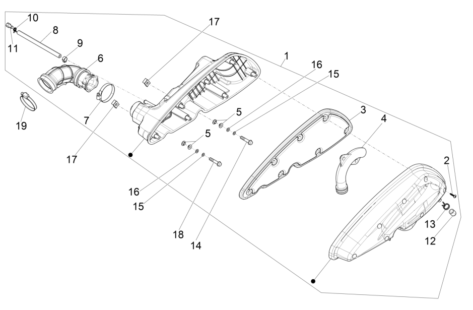 Filtro Aria ABS Piaggio MP3 350 Maxi Sport Euro 4 2018-2020