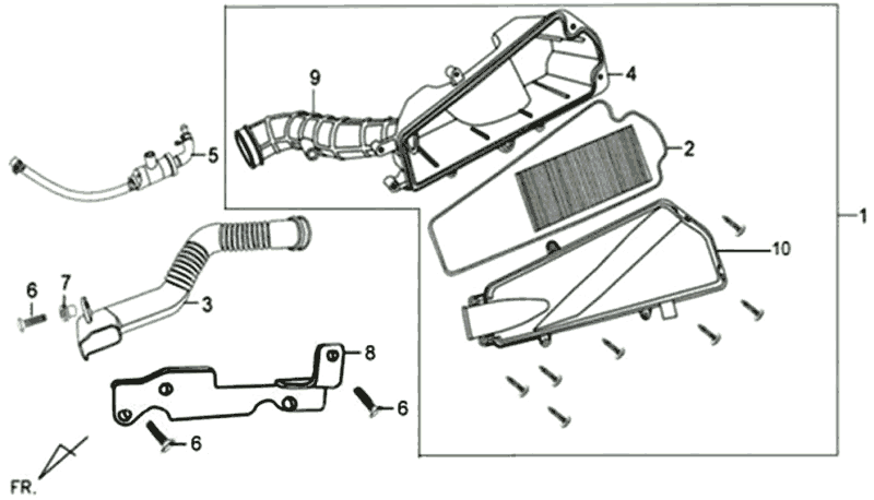 Filtro aria Sym Fiddle II (BK-7C) grigio ferro