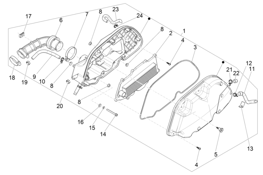Filtro Aria Vespa GTS 125 IE ABS Euro 4 2019