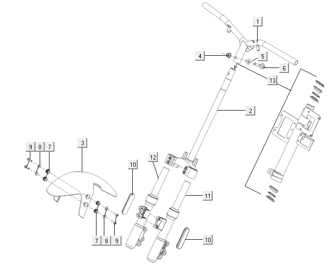 Volante - Forcella anteriore Niu M+ Sport nera