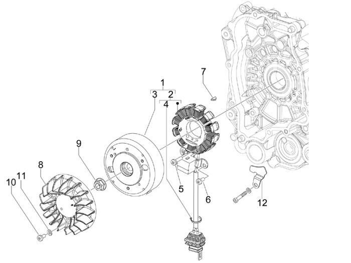 Accensione - Statore - Volano Piaggio Liberty 50 2T AC