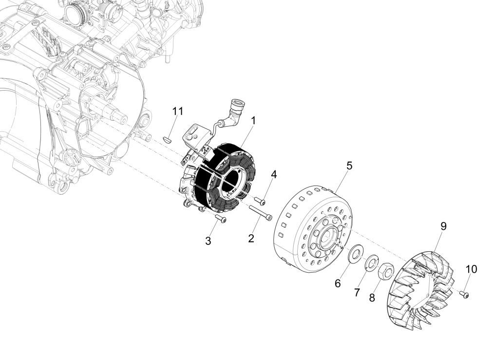 Accensione - Statore - Volano Piaggio Medley 125 ABS Euro 5 2021-2022
