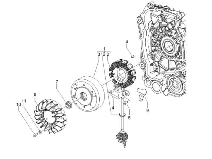 Accensione - Statore - Volano Vespa Primavera 50 2 tempi AC