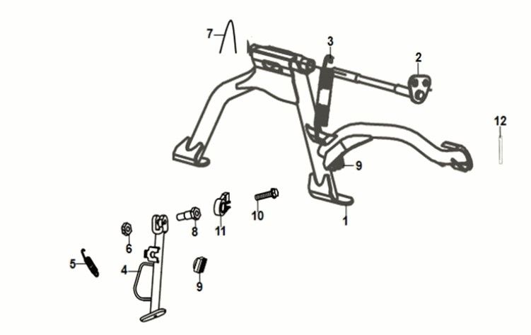 Cavalletto centrale - Cavalletto laterale Sym Fiddle IV 50 Euro 5