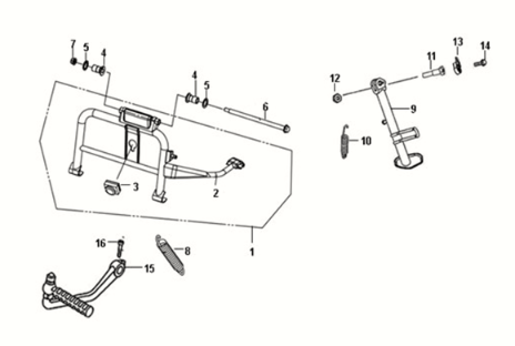 Supporto principale - braccio di avviamento Sm Fiddle III 50 E3