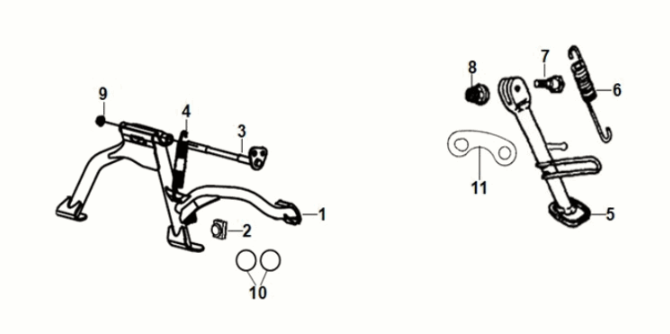 Supporto principale - braccio di avviamento Sym Orbit III 50 E5