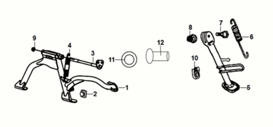 Supporto principale - braccio di avviamento Sym X-Pro 50 E5