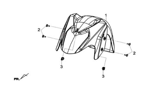 Parafango anteriore Sym Joymax 125I ABS grigio opaco (GY-7450U)
