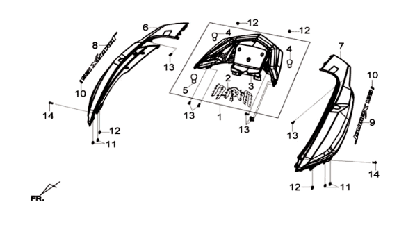 Placcatura Sym Joymax 125I ABS grigio opaco (GY-7450U)