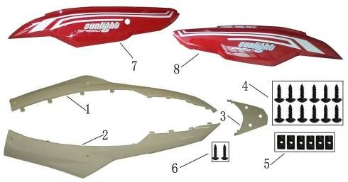 Parabrezza per moto - Minigonne laterali AGM Fly nere