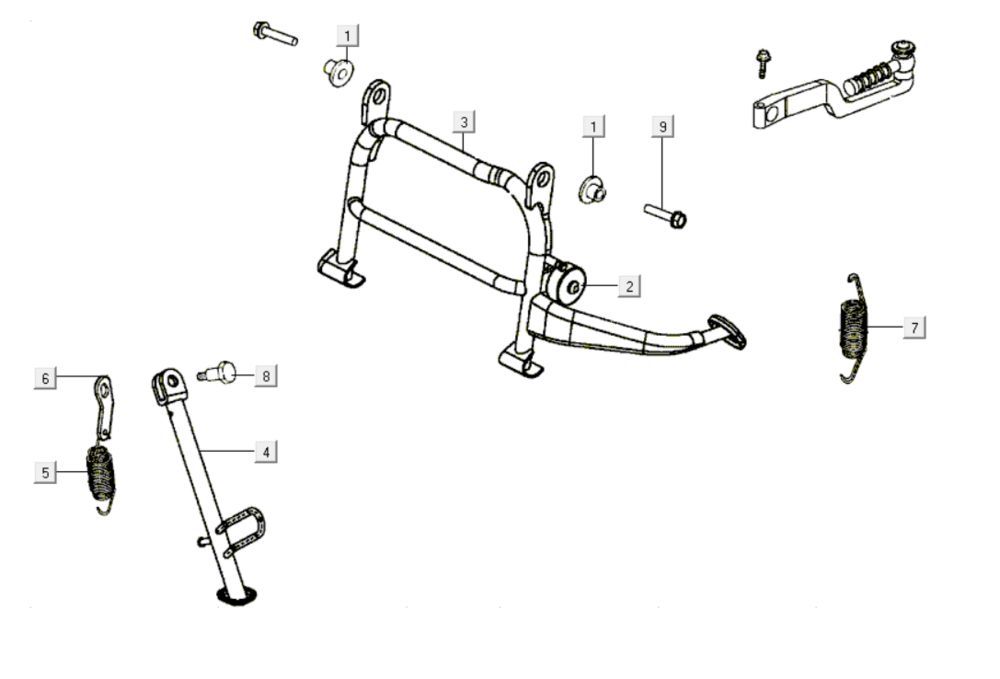 Cavalletto Centrale - Cavalletto Laterale Kymco Like 200i Black