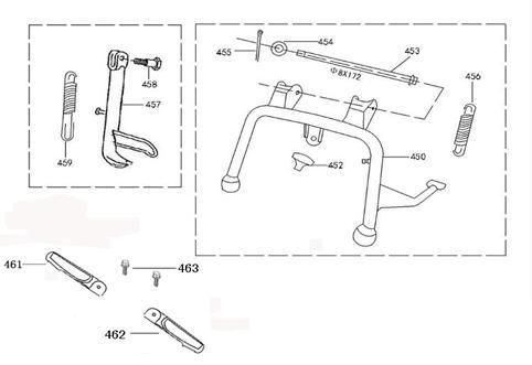 Cavalletto centrale - Cavalletto laterale AGM Joy rosso