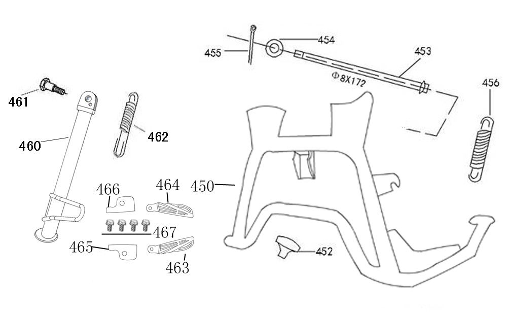 Cavalletto centrale - cavalletto laterale AGM Swan