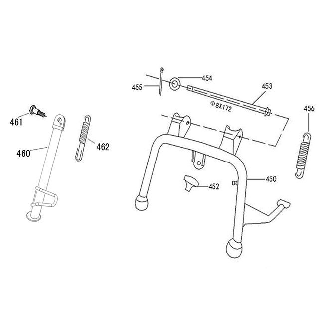 Cavalletto centrale - cavalletto laterale AGM VX50i