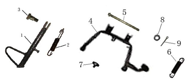 Cavalletto centrale - Cavalletto laterale China LX nero