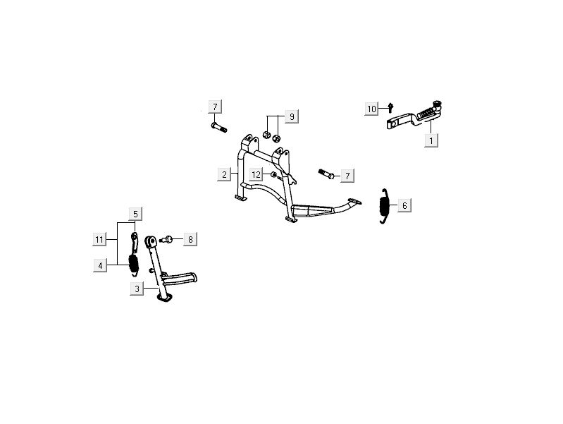 Cavalletto centrale - Cavalletto laterale - Pedale Kickstart Kymco Delivery 4 tempi bianco
