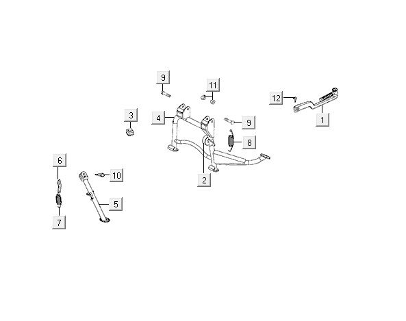 Cavalletto centrale - Cavalletto laterale - Pedale Kymco VP50 4 tempi Actecho argento