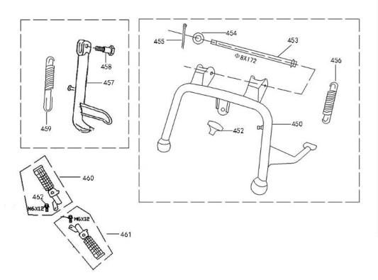 Cavalletto centrale - Cavalletto laterale - Poggiapiedi Neco Borsalino Oro marrone