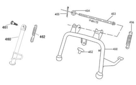 Cavalletto centrale - Cavalletto laterale Senzo SP marrone