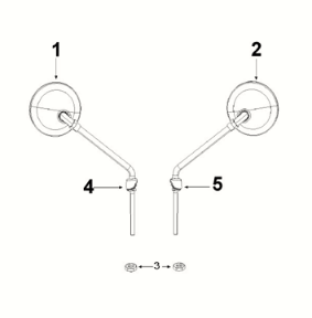 Mirrors Peugeot Django 125 EFI E5 2021-2022