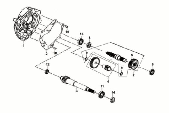 Mission case-drive shaft Sym Crox 50 E5