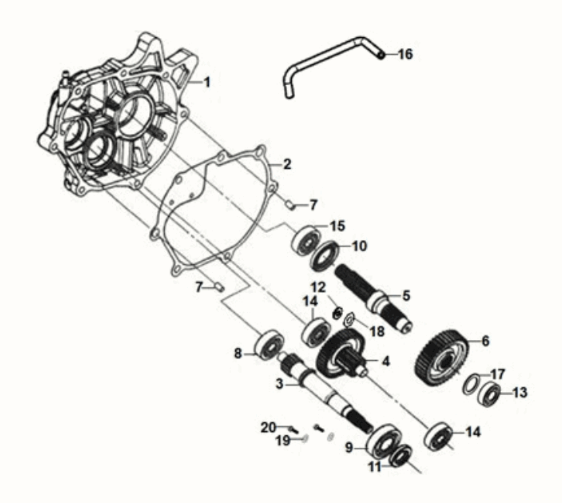 Mission case-drive shaft Sym Fiddle IV 125i LC ABS E5 2020-2021
