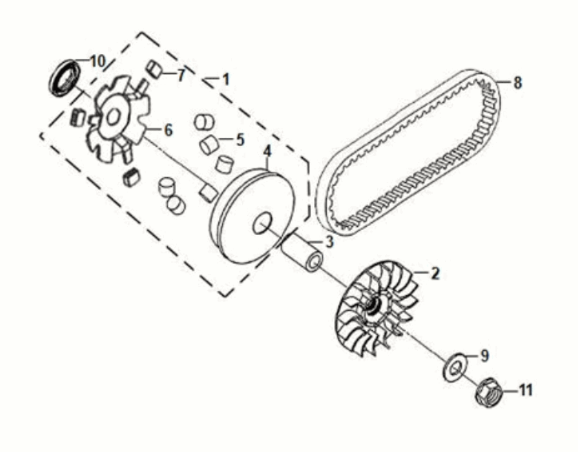 Mobile drive face assy Sym Fiddle IV 125i AC CBS E5 2020-2021