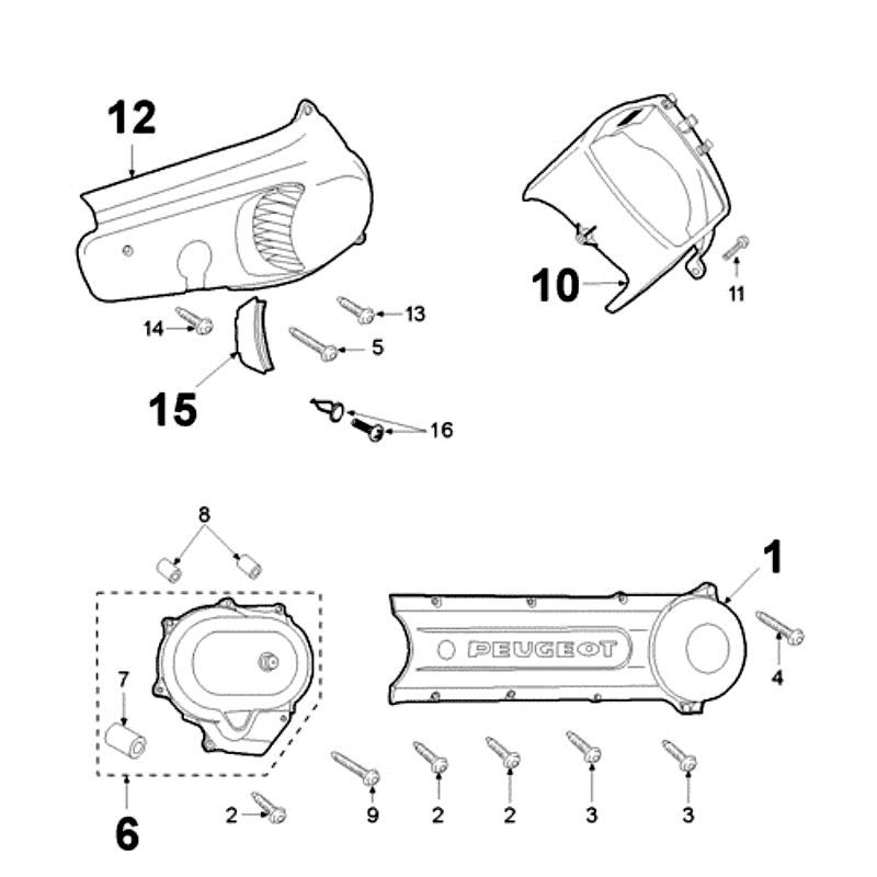 Placcatura motore rossa Peugeot Fox Delivery