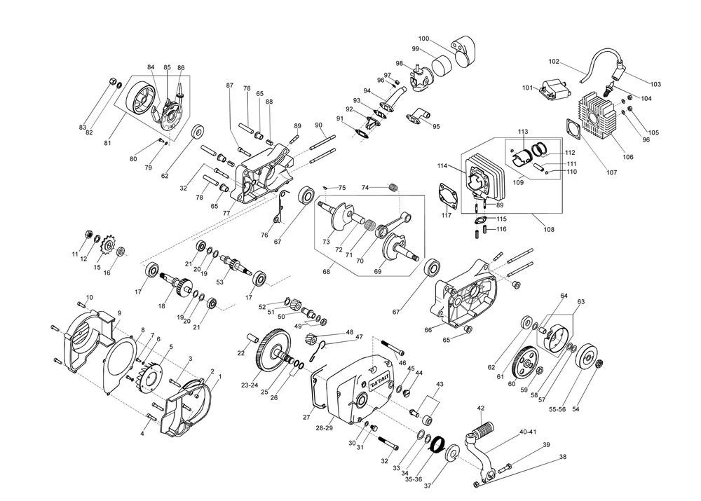 Blocco motore Beta Cyclo 25km rosso 2007 2 tempi 25