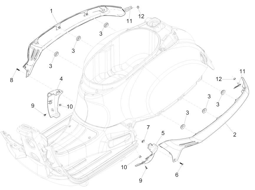 Parabrezza moto Vespa GTS 125 IE red dragon 894