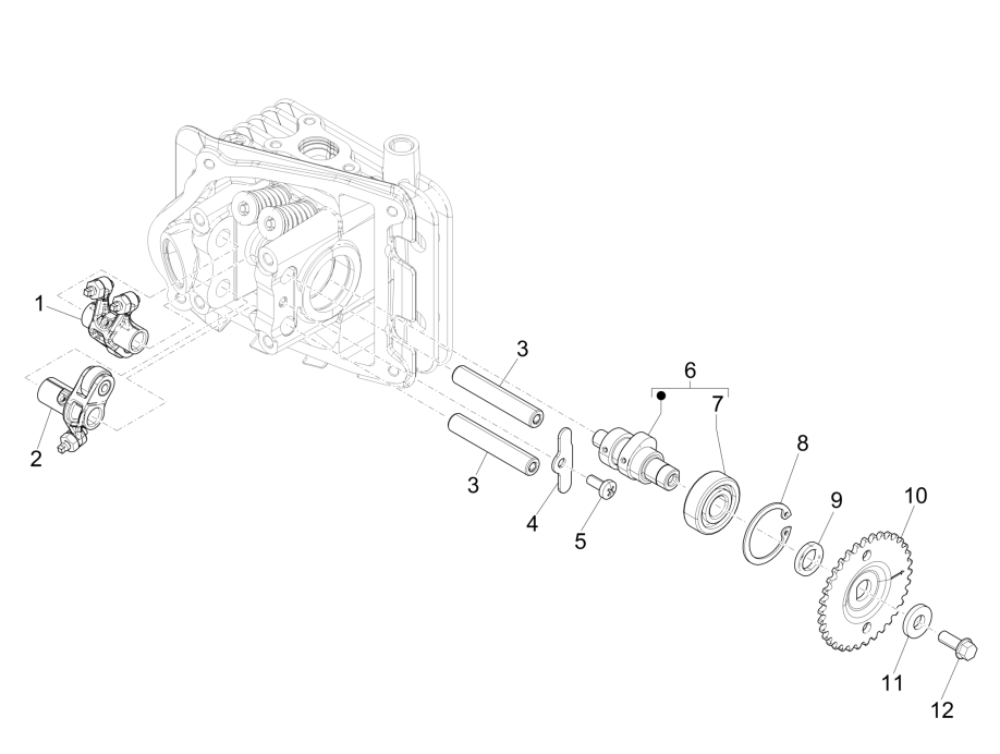 Albero a camme - portabagagli Vespa Sprint 50 4 tempi IGET 3V Euro 4
